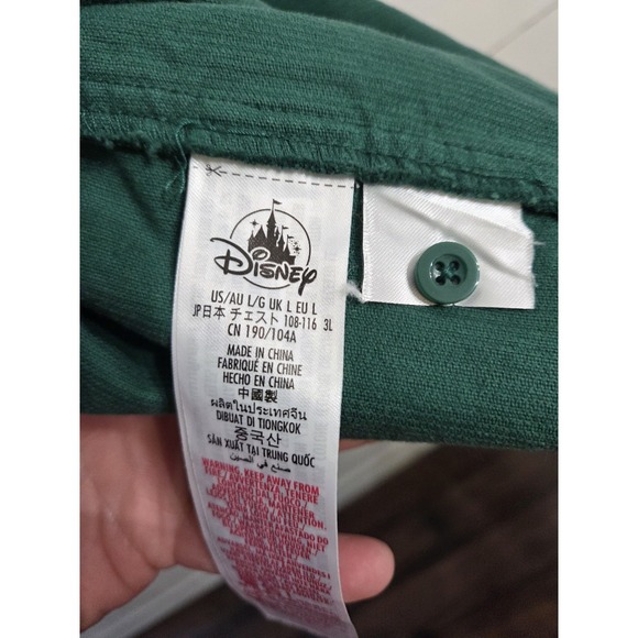 Disney Parks Green Corduroy Mickey Mouse Christmas Jacket Large Organic Cotton - Picture 11 of 13